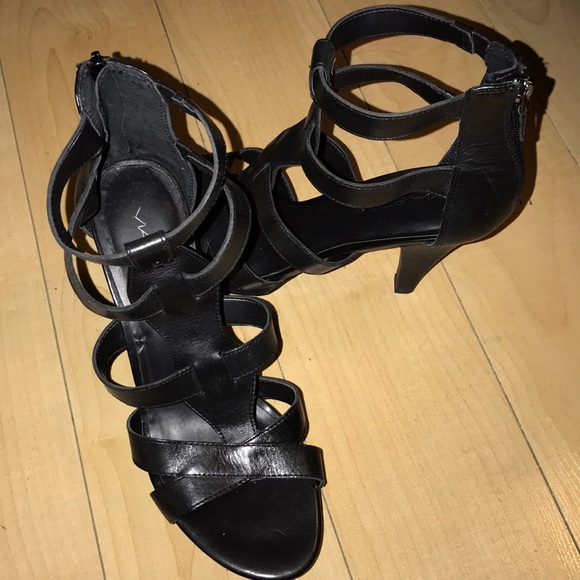 Via Spiga Black Leather High Heels Sandals - Picture 6 of 6